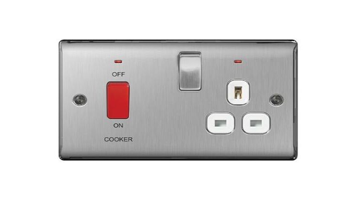 metal brushed stainless steel cooker control unit